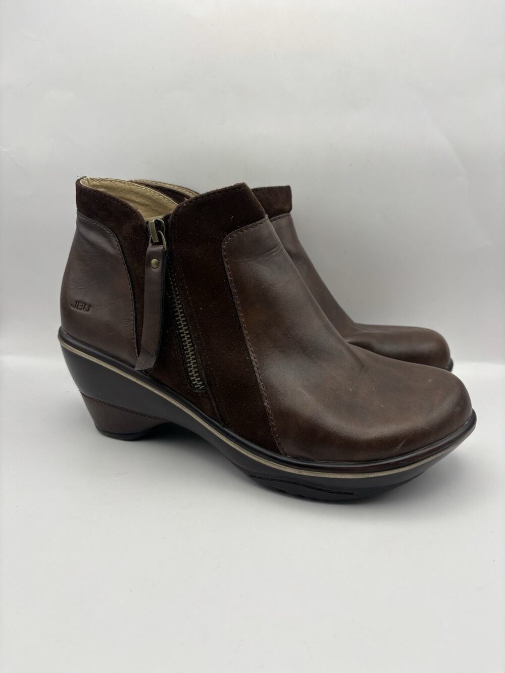 JBU By Jambu Pilot Encore Wedge Brown Leather Boots Women Size 9